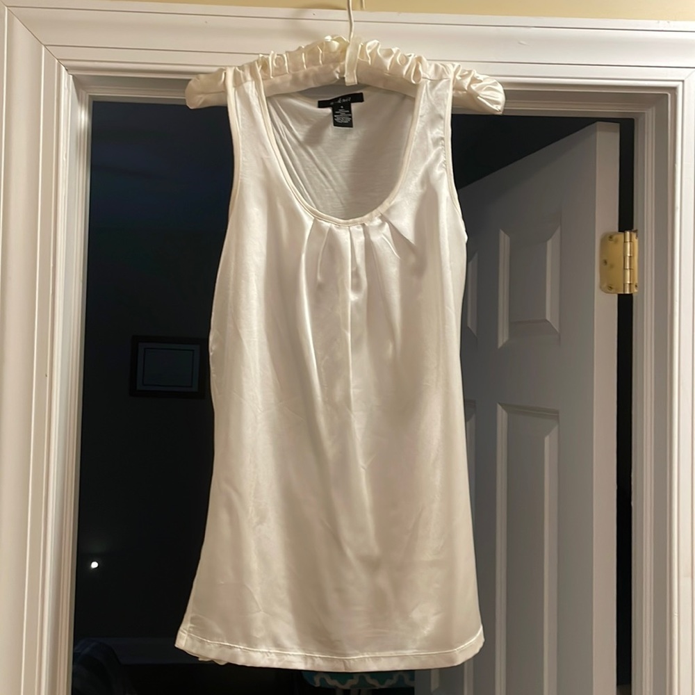 Off white satin look sleeveless top